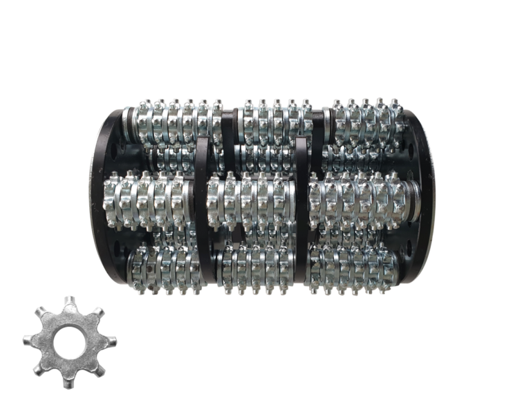 SCARIFIER DRUM ES-200-690 wit Cutter KR-8 and Quantity of Cutters is 80 pc. with Shaft Ø 10 mm and Quantity of Shafts of 5 pc.